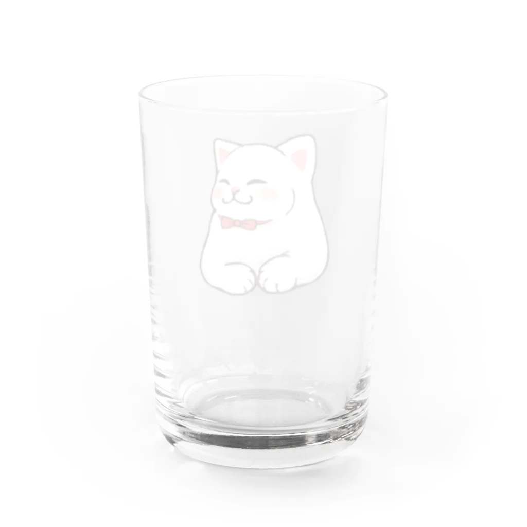 ふわにゃんshopのごきげんにゃんこ Water Glass :back