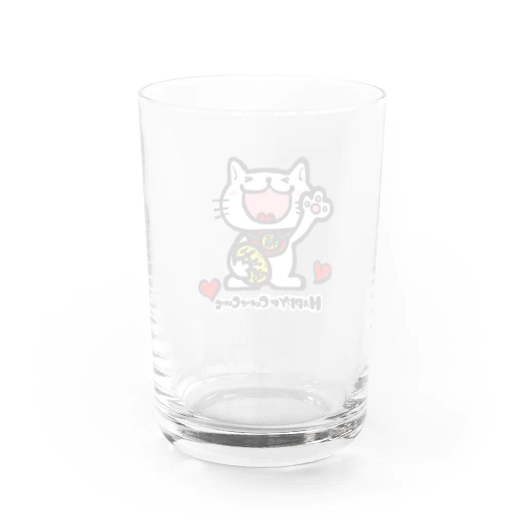 ❤Loveちゃんshop❤の/ HAPPYにゃんこ Water Glass :back