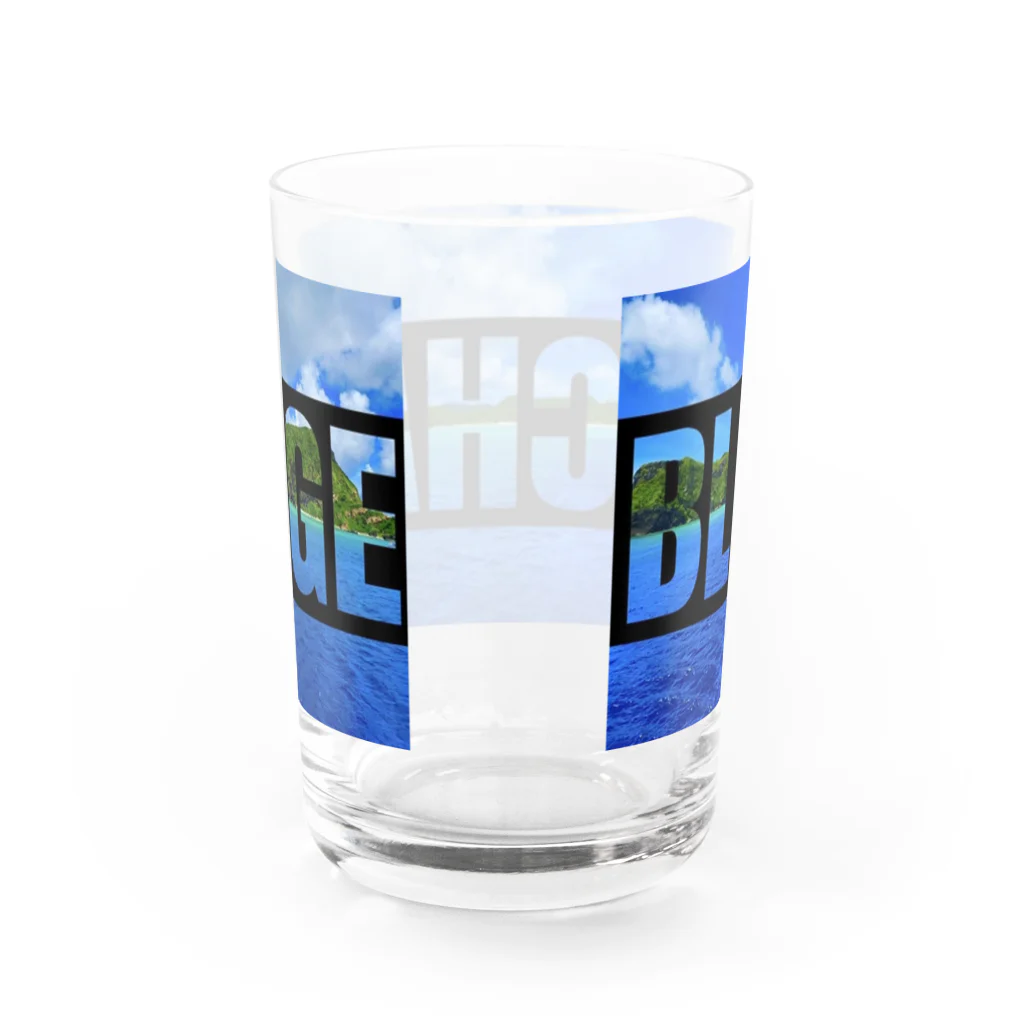 (株)えくぼの[BLUECHARGEロゴ] Water Glass :back