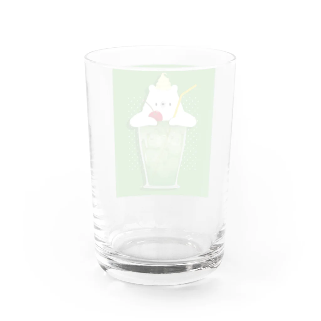 しろくま&ペンギン通信のしろくまクリームソーダ Water Glass :back