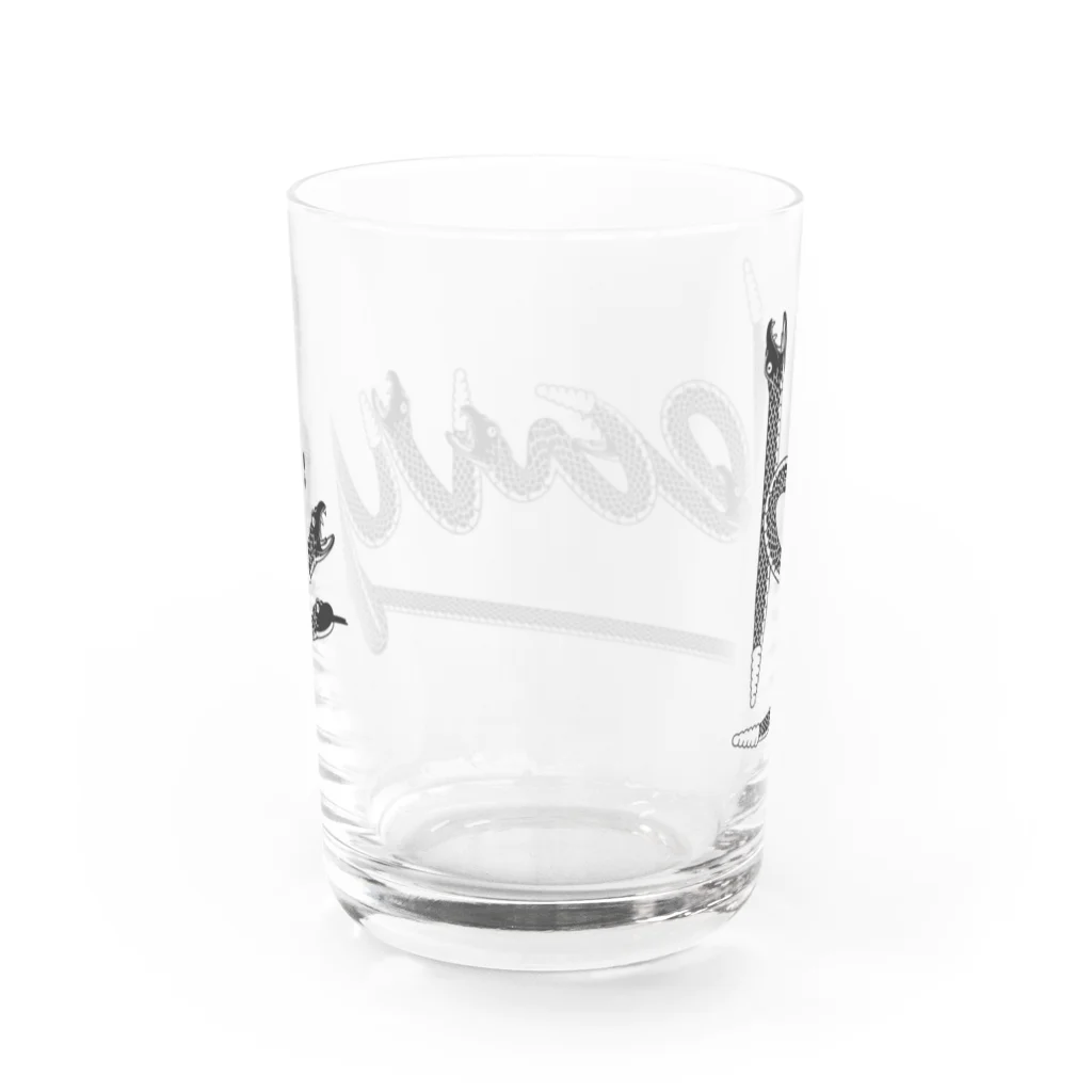 イラスト MONYAAT の蛇でHEAVY　 Water Glass :back