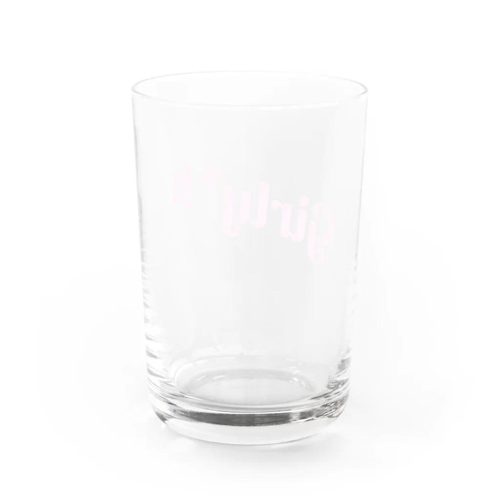 Girly*hガーリーエイチのGirly*hロゴ(pink) Water Glass :back