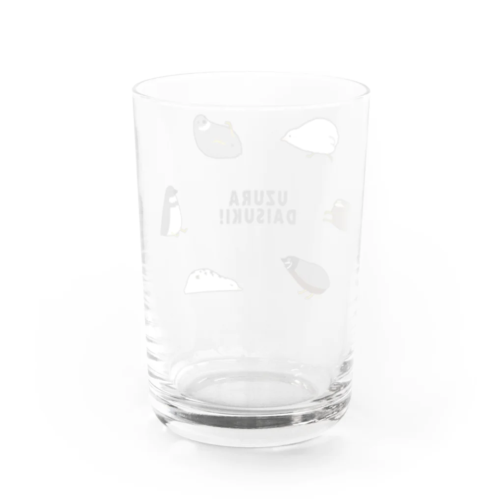 wa_cameのうずらサークル黒フチ Water Glass :back