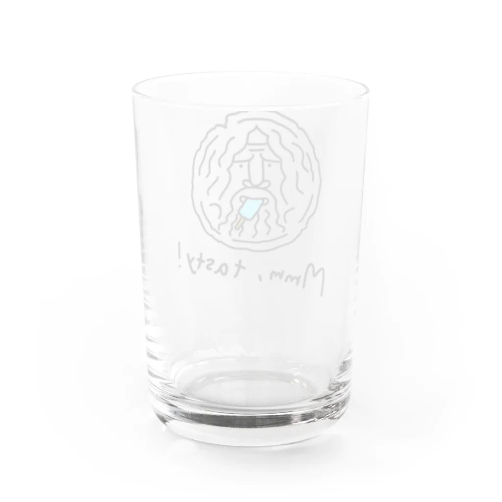 モリチエコの初めての味　ソーダアイス　Mouth of truth 真実の口 Water Glass :back