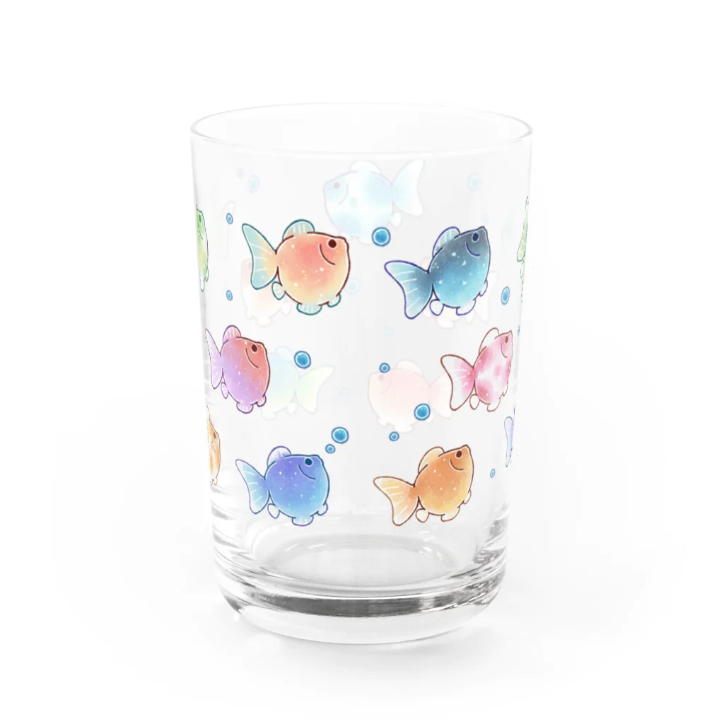 はちの字🐁 のまんまるきんぎょ Water Glass :back