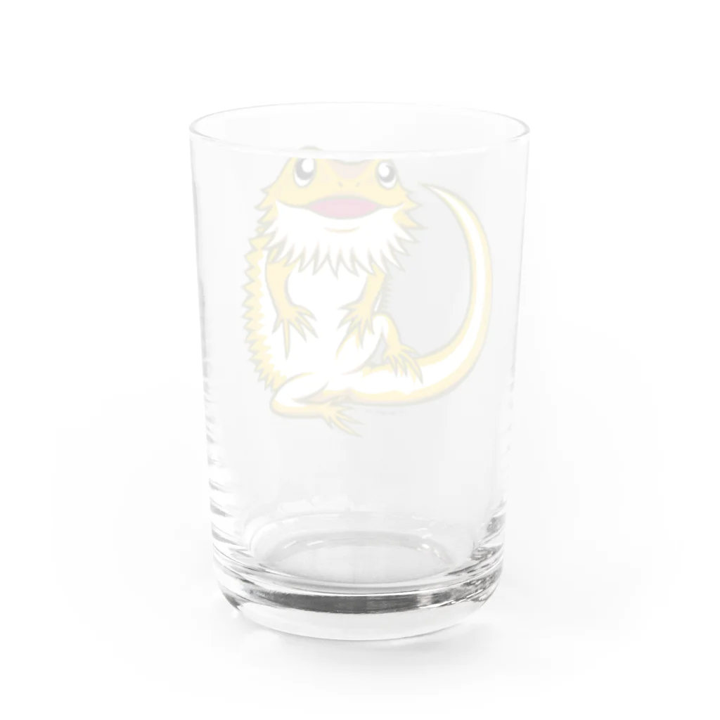 もむのふの爬虫類グッズやさんのフトアゴちゃん Water Glass :back