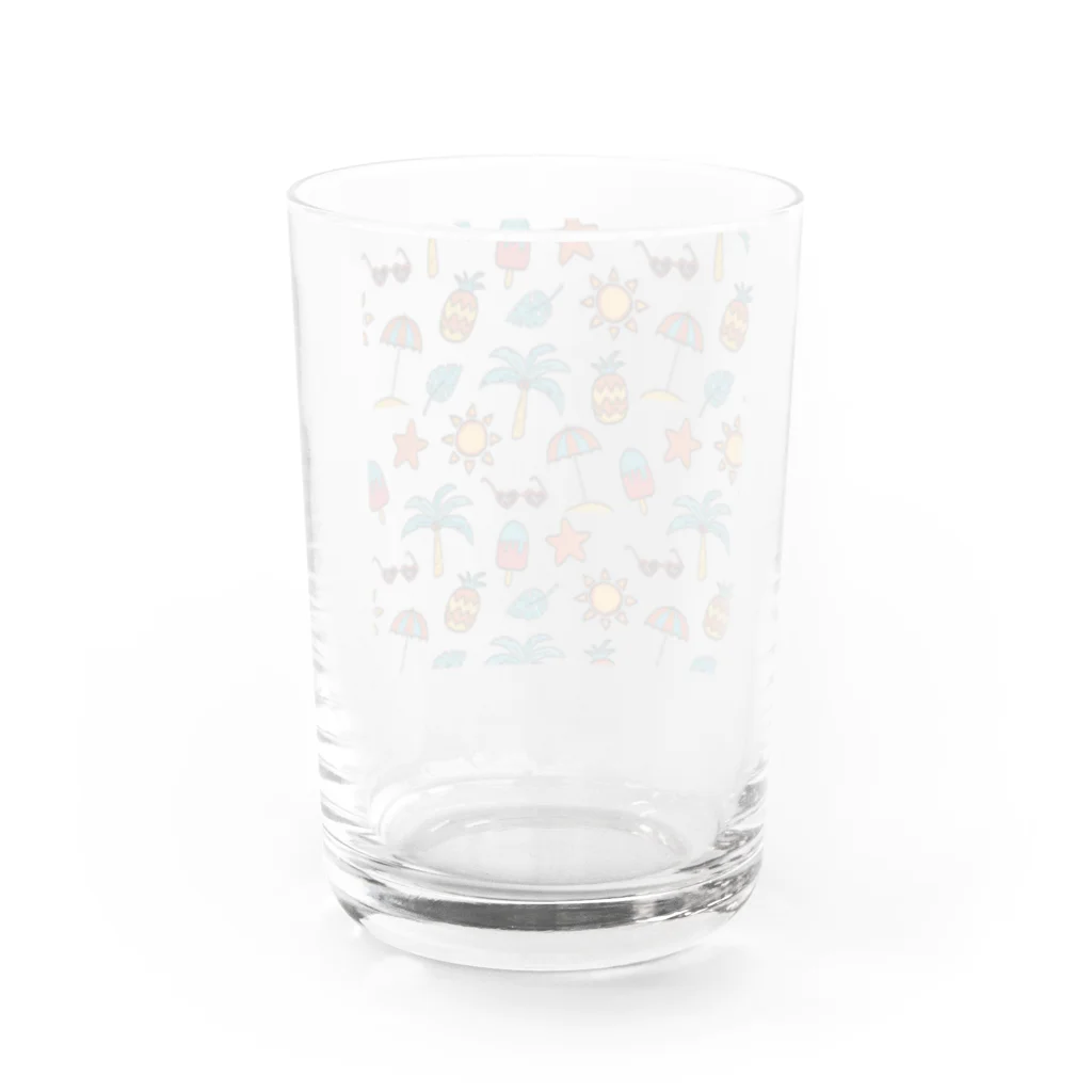 デザインショップ-アトリエの夏ビーチイラスト Water Glass :back