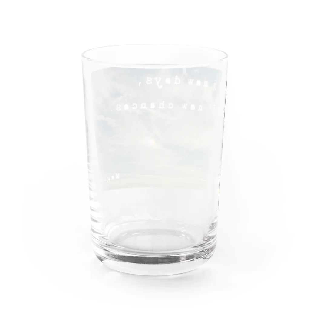 Happiness Moonの彩雲 龍雲 羽根雲 Water Glass :back