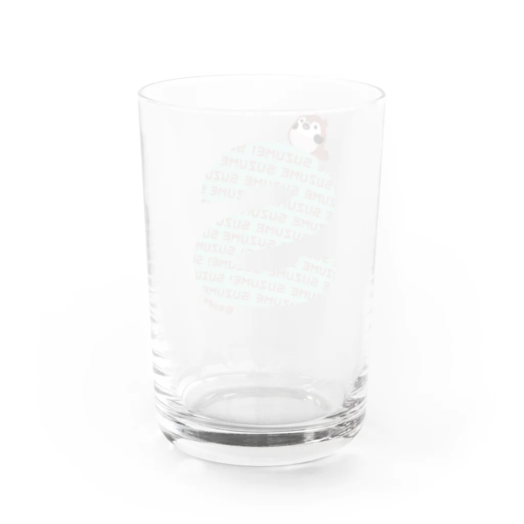 テンピヤのイニシャルS(スズメ/チョコミント） Water Glass :back