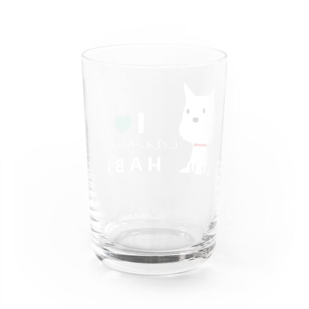 HABIのI♥westie Water Glass :back