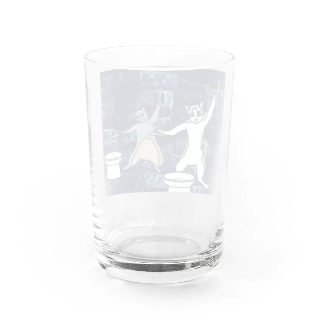 黒白黒猫屋の断食太鼓 Water Glass :back