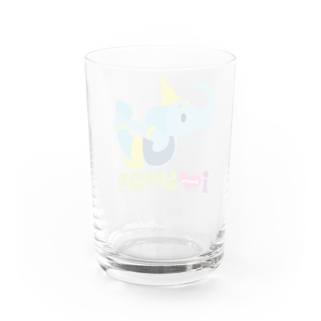 FOXY COLORSのヨガの先生ガネゾーくん Water Glass :back