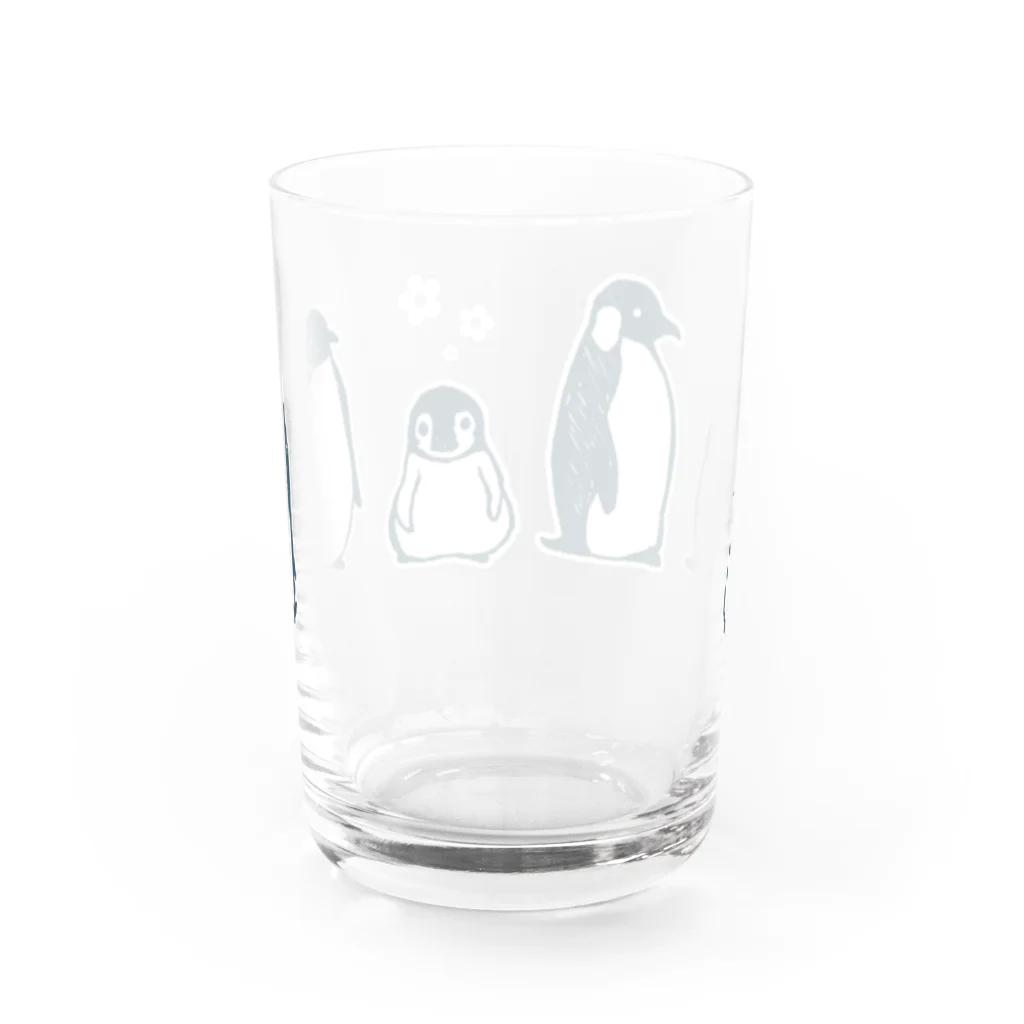 かわずやのぺんぎんのおやこ（線画） Water Glass :back