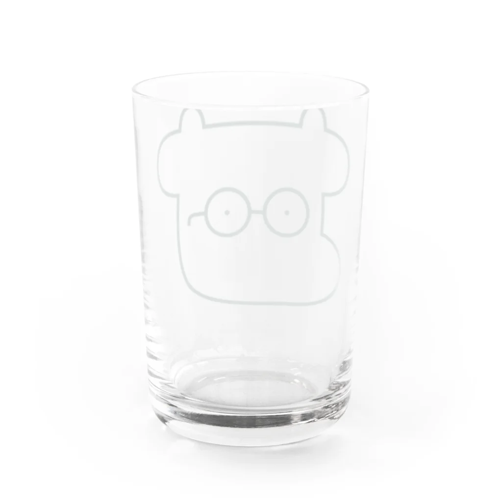 ミルトミタルのおみせの焼肉おじさんのツインカウ-しろ Water Glass :back