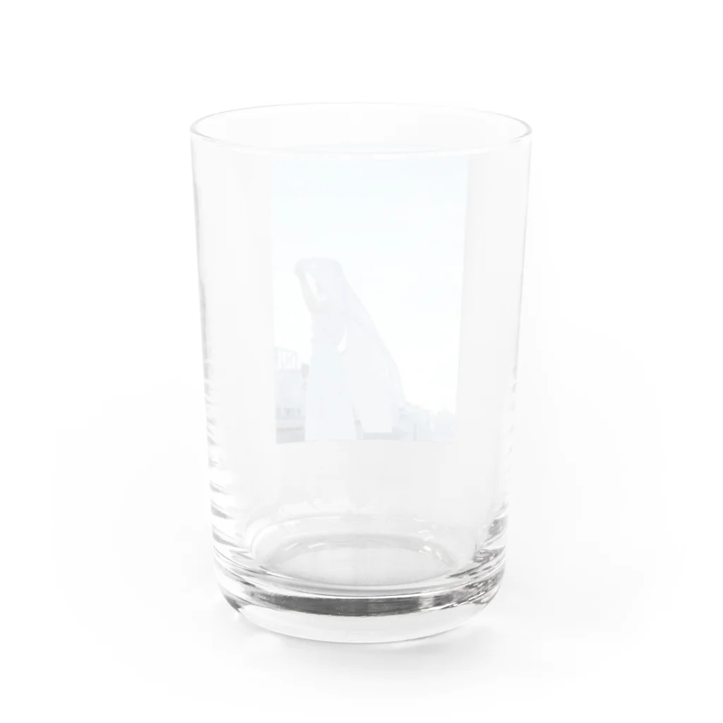 watery moonのclear blue Water Glass :back