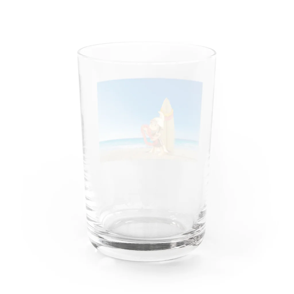 Surfing Boy Shopの砂浜サーフィンボーイくんグラス Water Glass :back