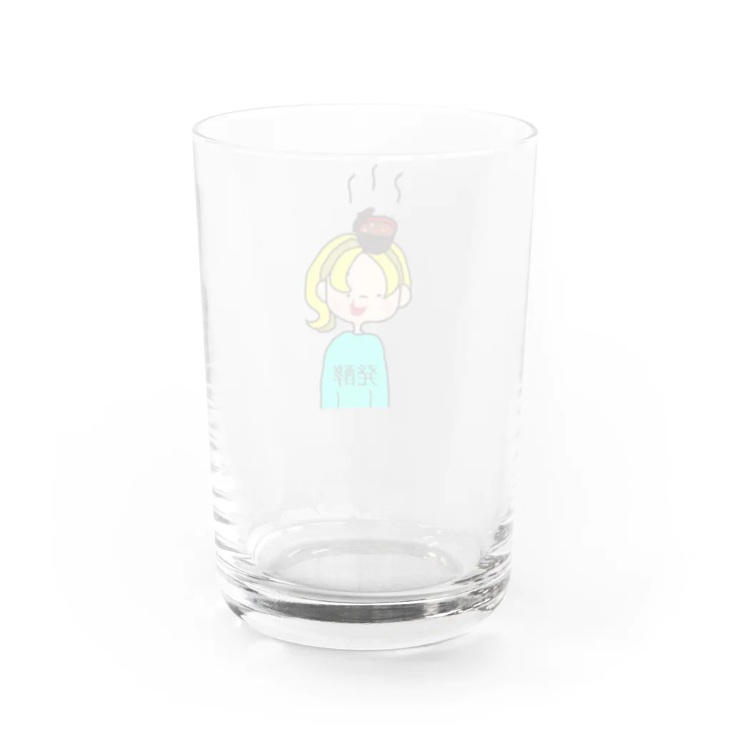 頭に乗せちゃいました。の味噌汁は母の味 Water Glass :back