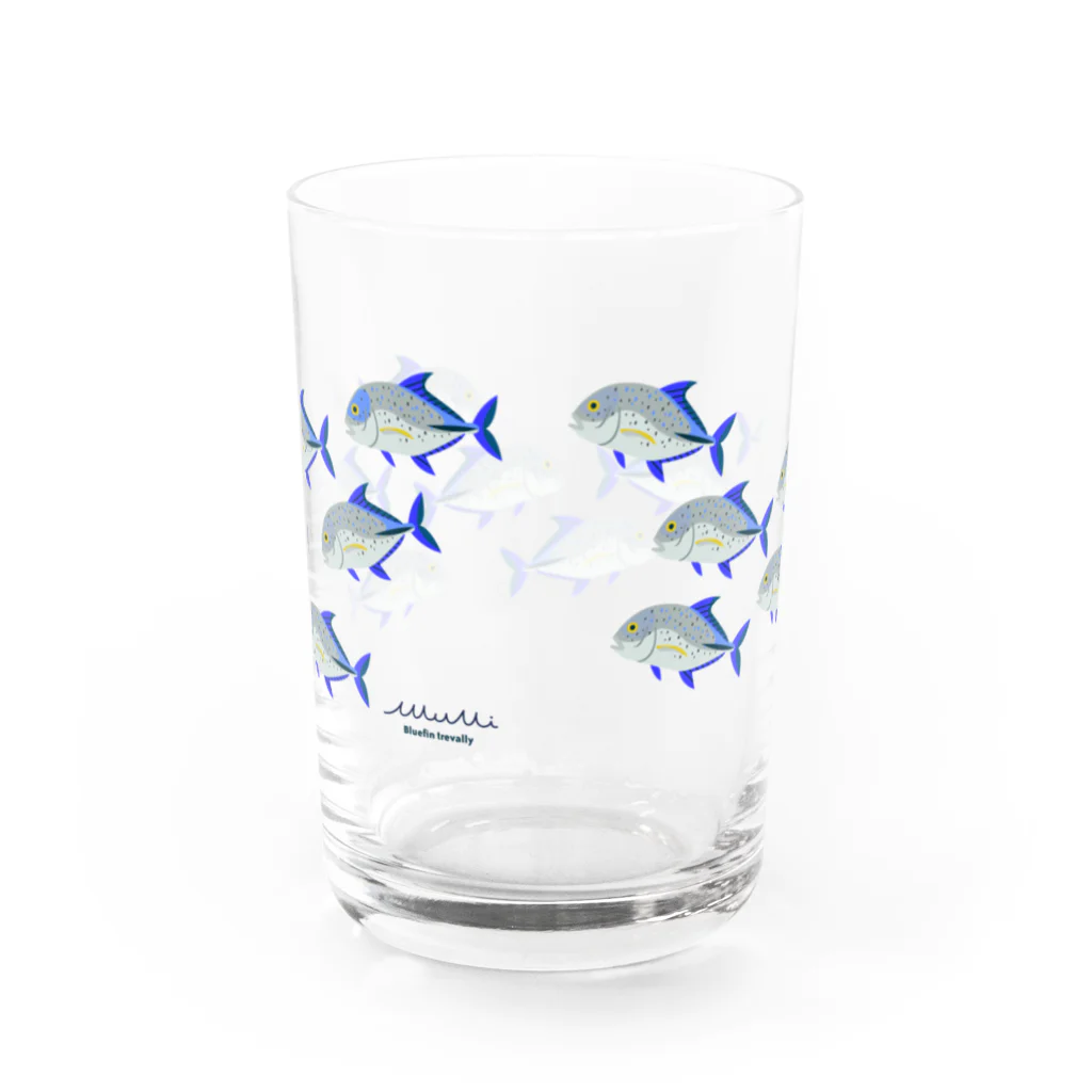 Astrio SUZURI店の魚の群れ カスミアジ Water Glass :back