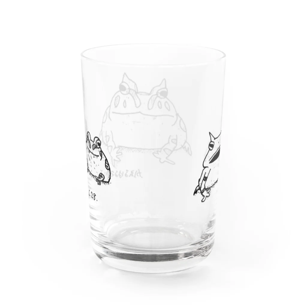 かえるはるきのこ（RURUKO)のうちのカエルたち Water Glass :back