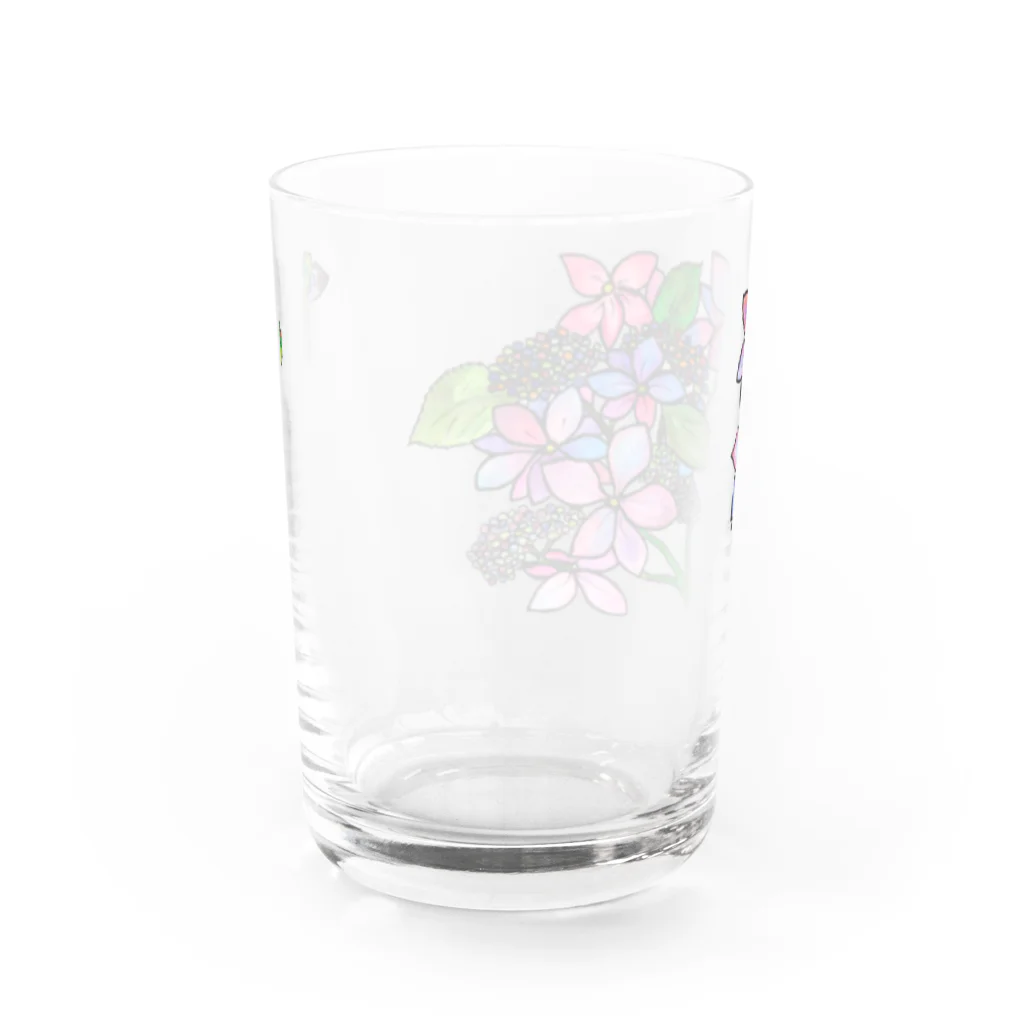 Piercemotion の紫陽花と蝶 グラス反対面