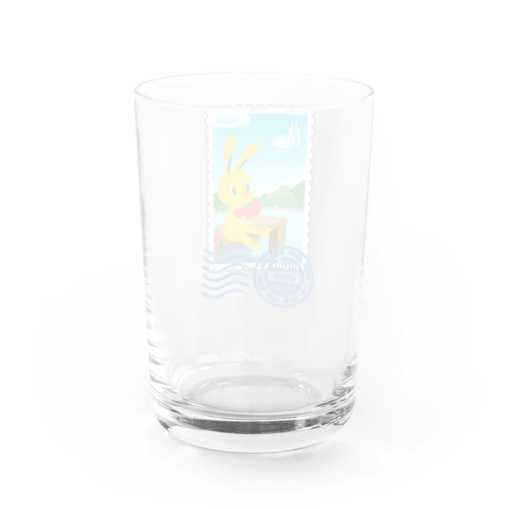 manaの納涼うさぎ切手風 Water Glass :back