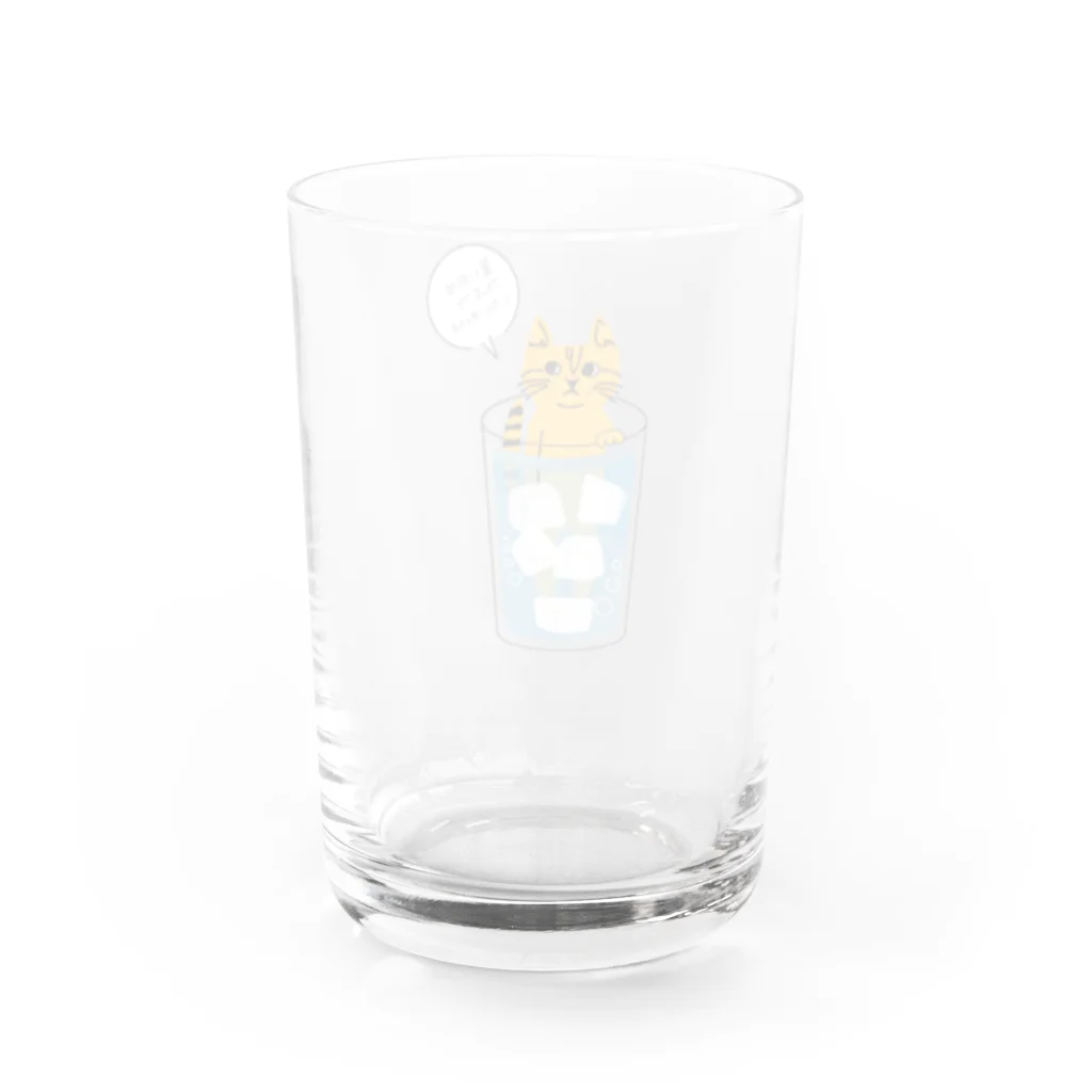 mapechiのトラネコしまお、暑いの苦手 Water Glass :back