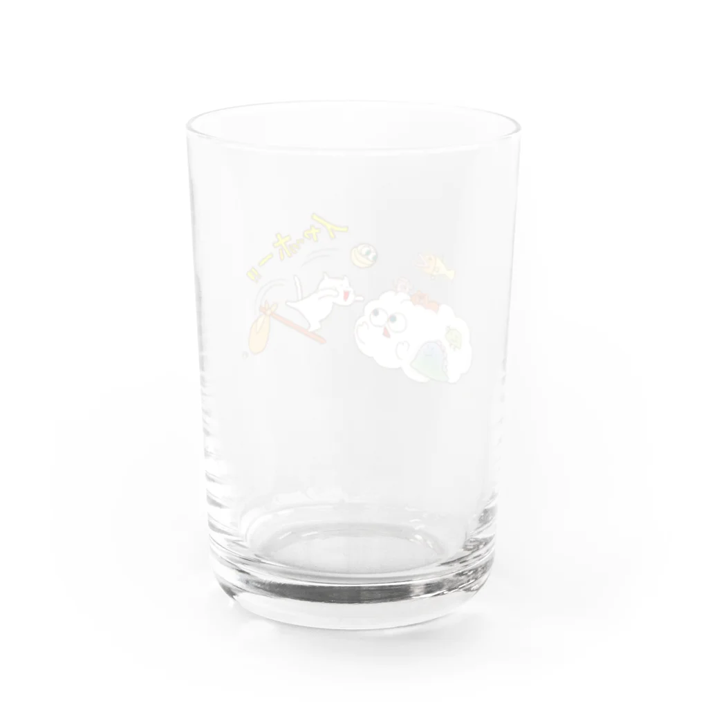 Hello Happy Catのよなぁ〜ファミリーとじろにゃん Water Glass :back