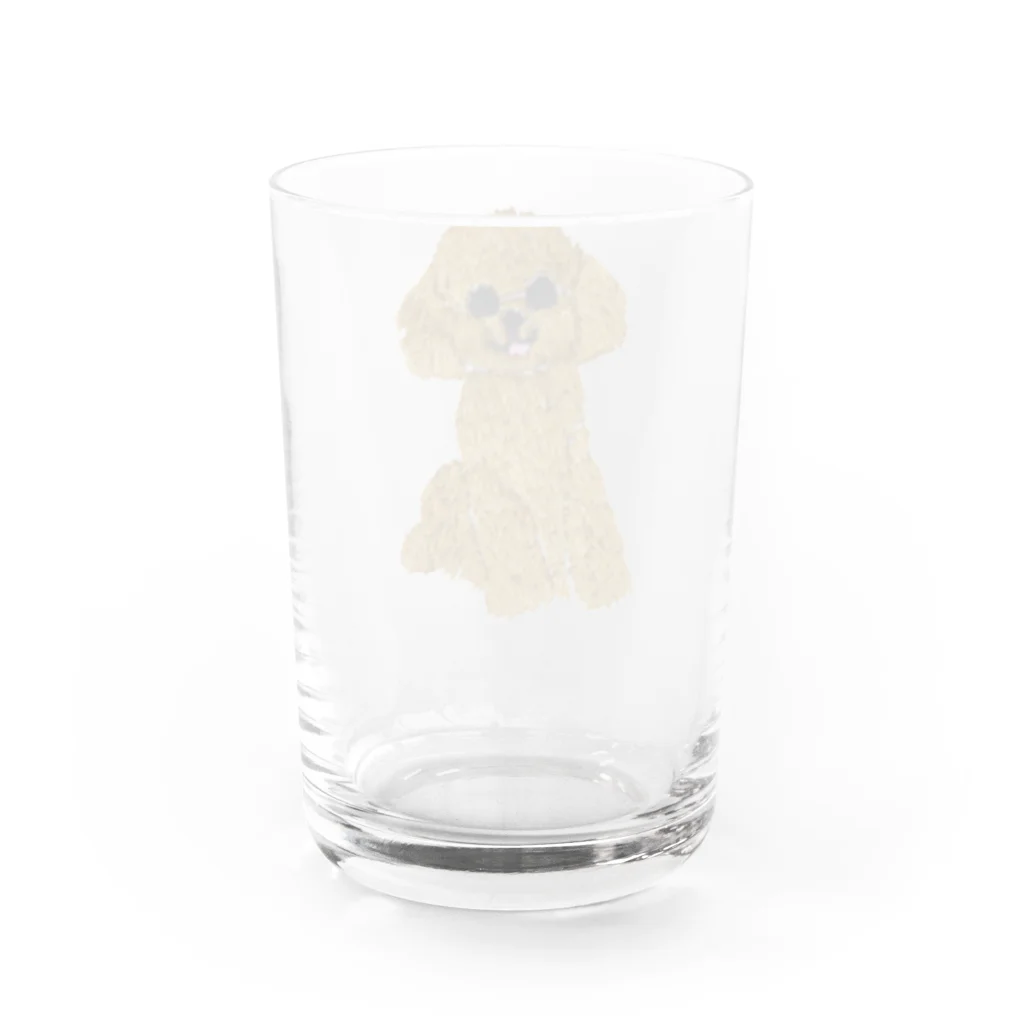 Panda factoryの刺繍のトイプードル Water Glass :back