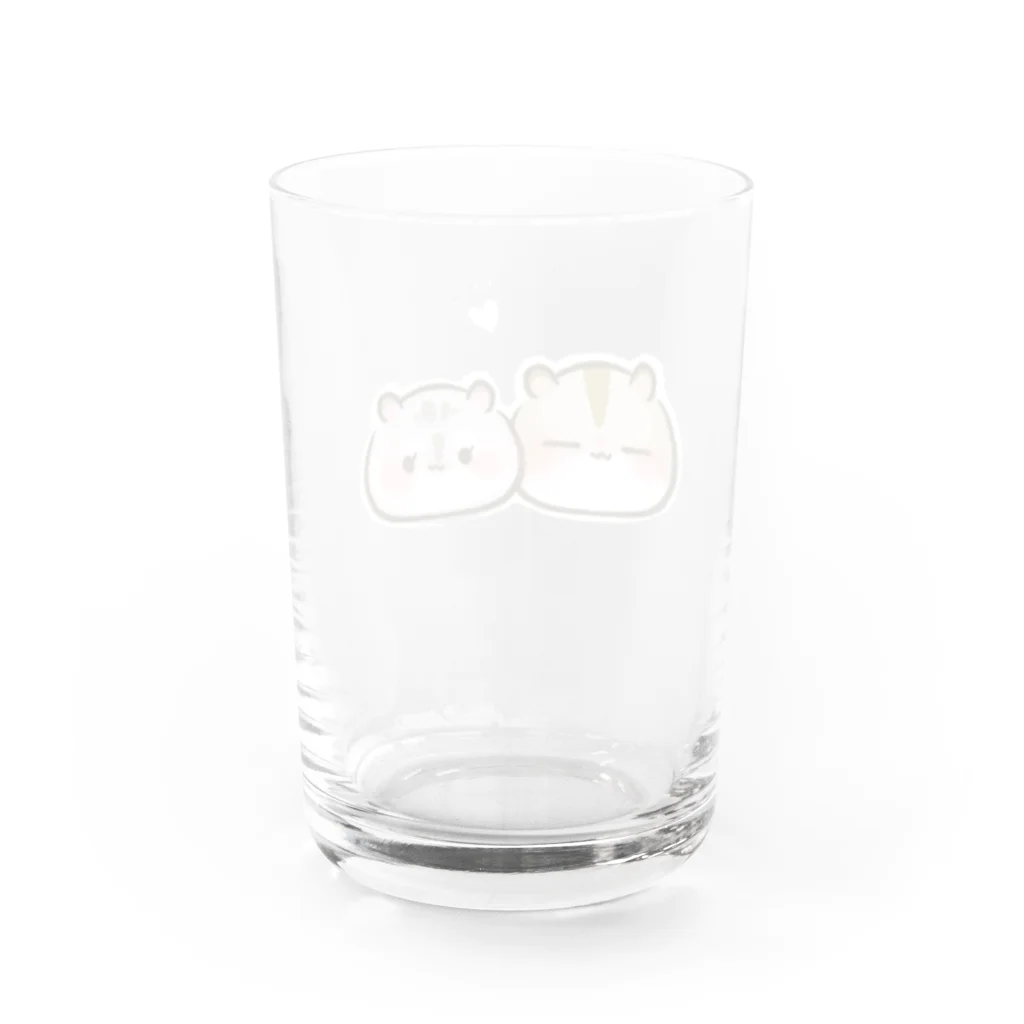 ハムスターちゃんねるの雑貨屋さんのもちおくんとオスカルくん Water Glass :back