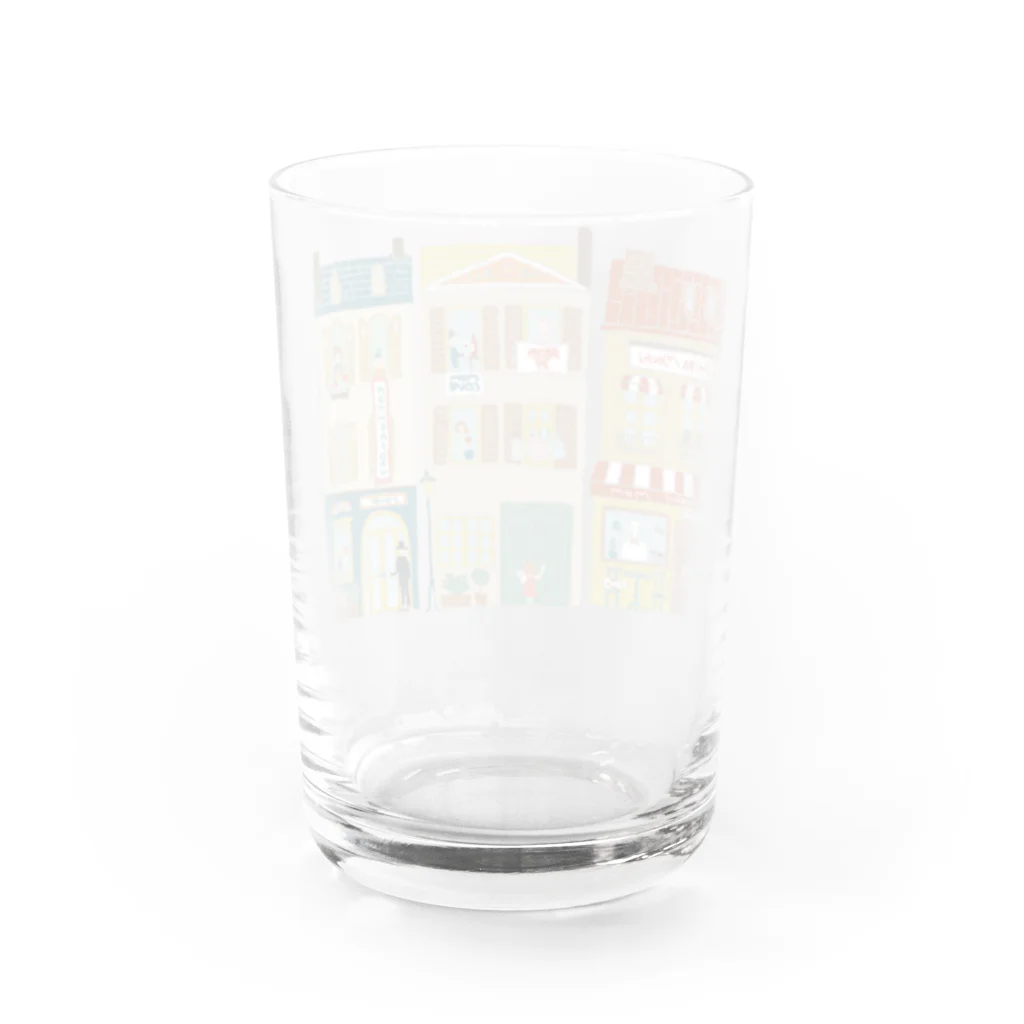 ひげもちのっぽのMother−loving  town Water Glass :back