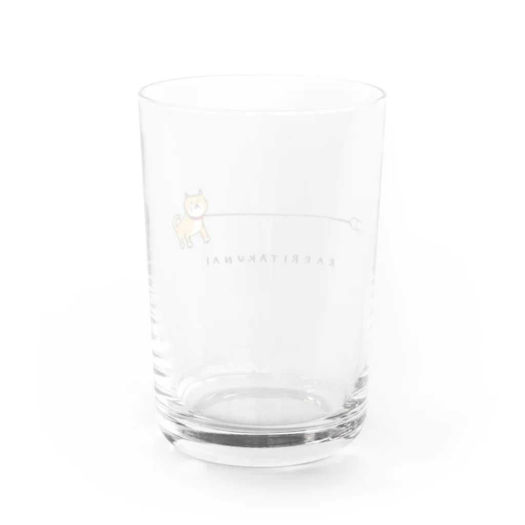 かいわれちゃんの帰りたくない柴犬(ロゴ入り) Water Glass :back