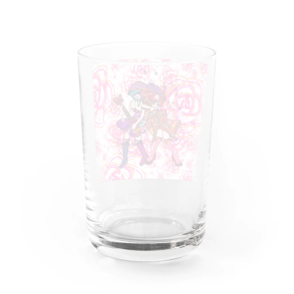 h45m69のYOU＆ME pink Rose2 Water Glass :back