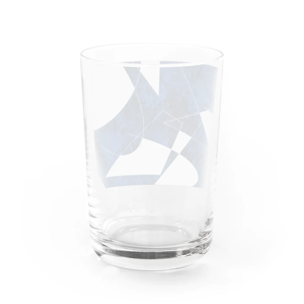 青のアートの青と白のアート Water Glass :back