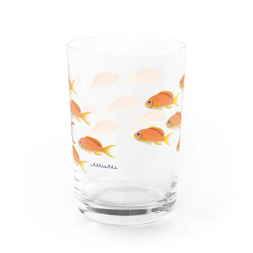 Astrio SUZURI店の魚の群れ キンギョハナダイ Water Glass :back