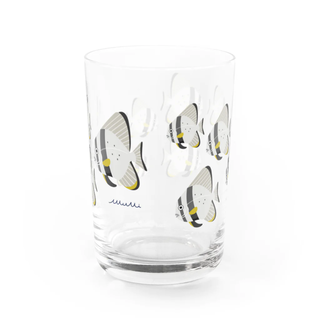 Astrio SUZURI店の魚の群れ ナンヨウツバメウオ Water Glass :back