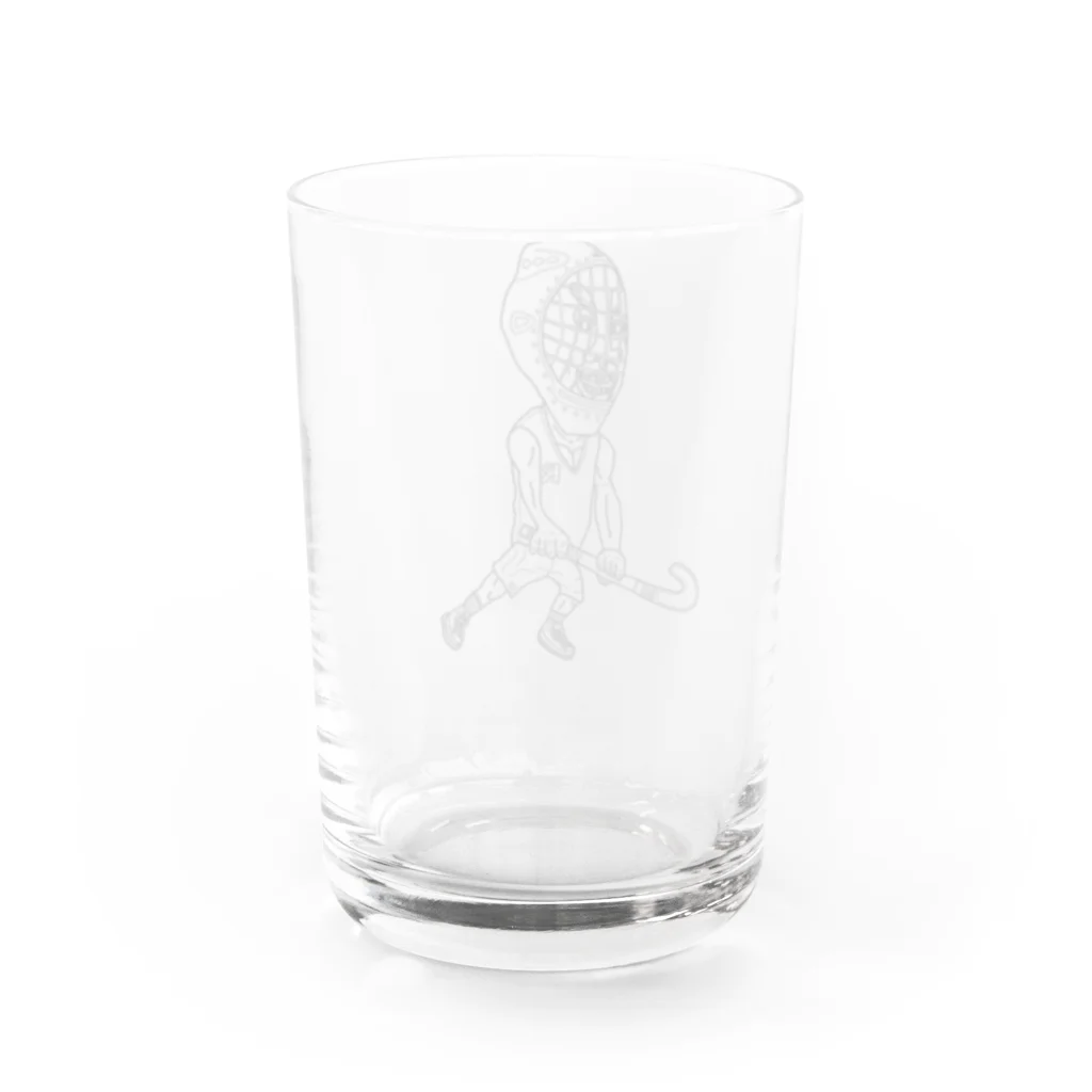 oekaki/ROUTE ONEのホッケー　ROUTE ONE Water Glass :back