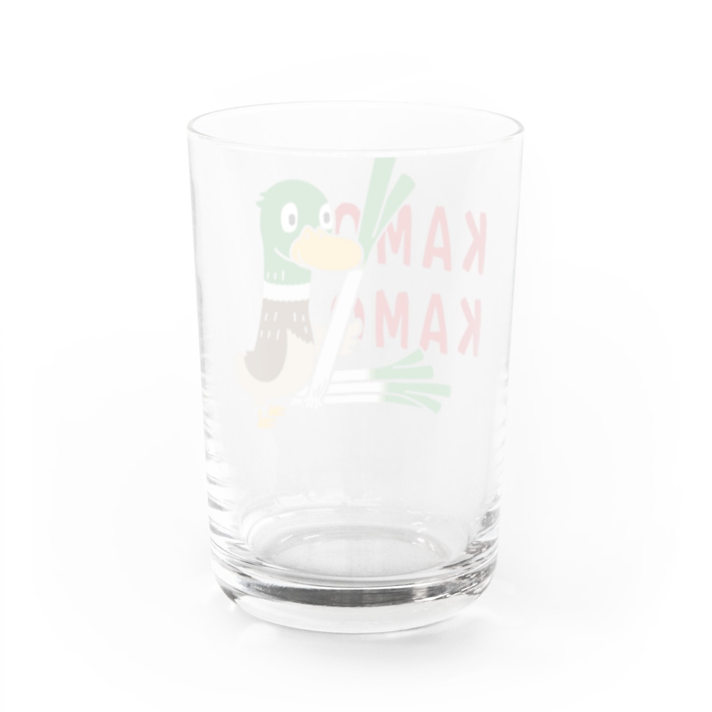 イラスト MONYAAT の鴨カモ カモかも C Water Glass :back