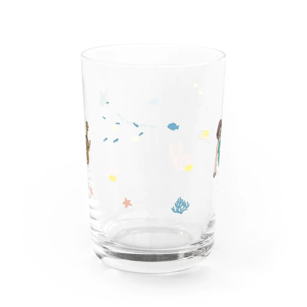ウクレレちゃんと女の子のウクレレちゃんグラス Water Glass :back
