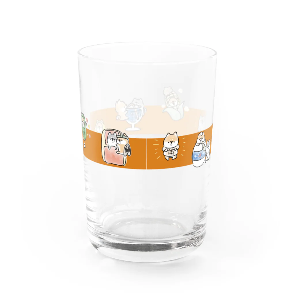 ほんわかしばいぬのダジャレを言う犬（いっぱい） Water Glass :back