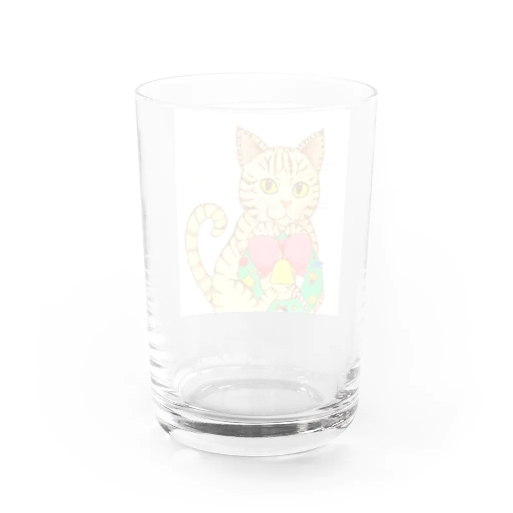 川崎はなびのクリスマスキャット Water Glass :back