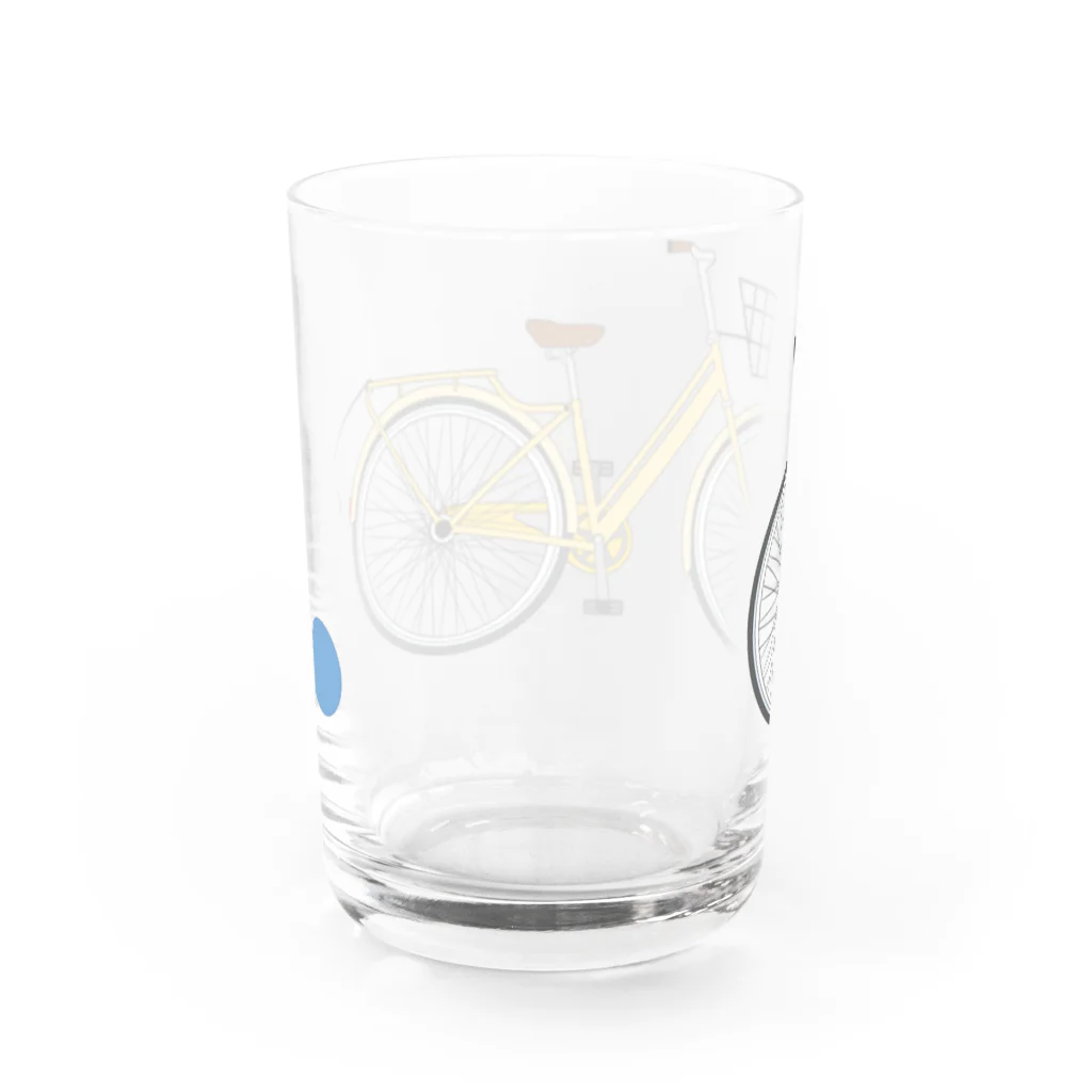 久保山のオレンジの自転車と青い風船 Water Glass :back