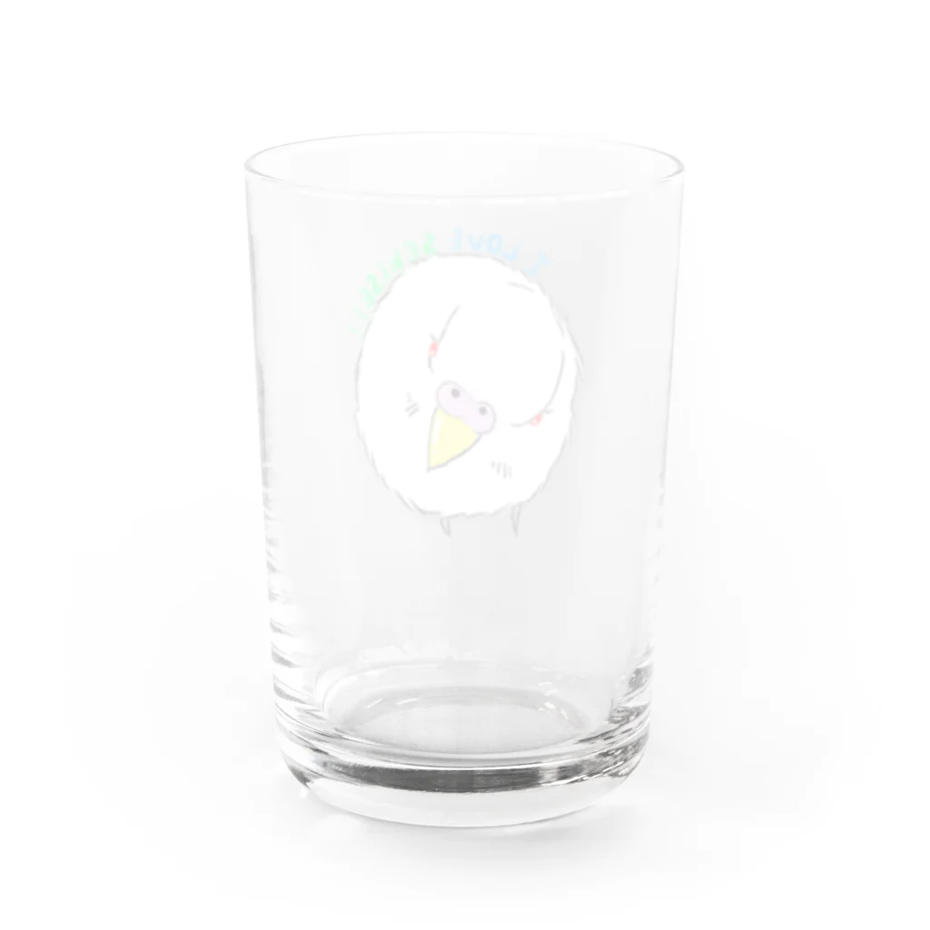 ソラハルインコ♡のセキセイインコ アルビノ Water Glass :back