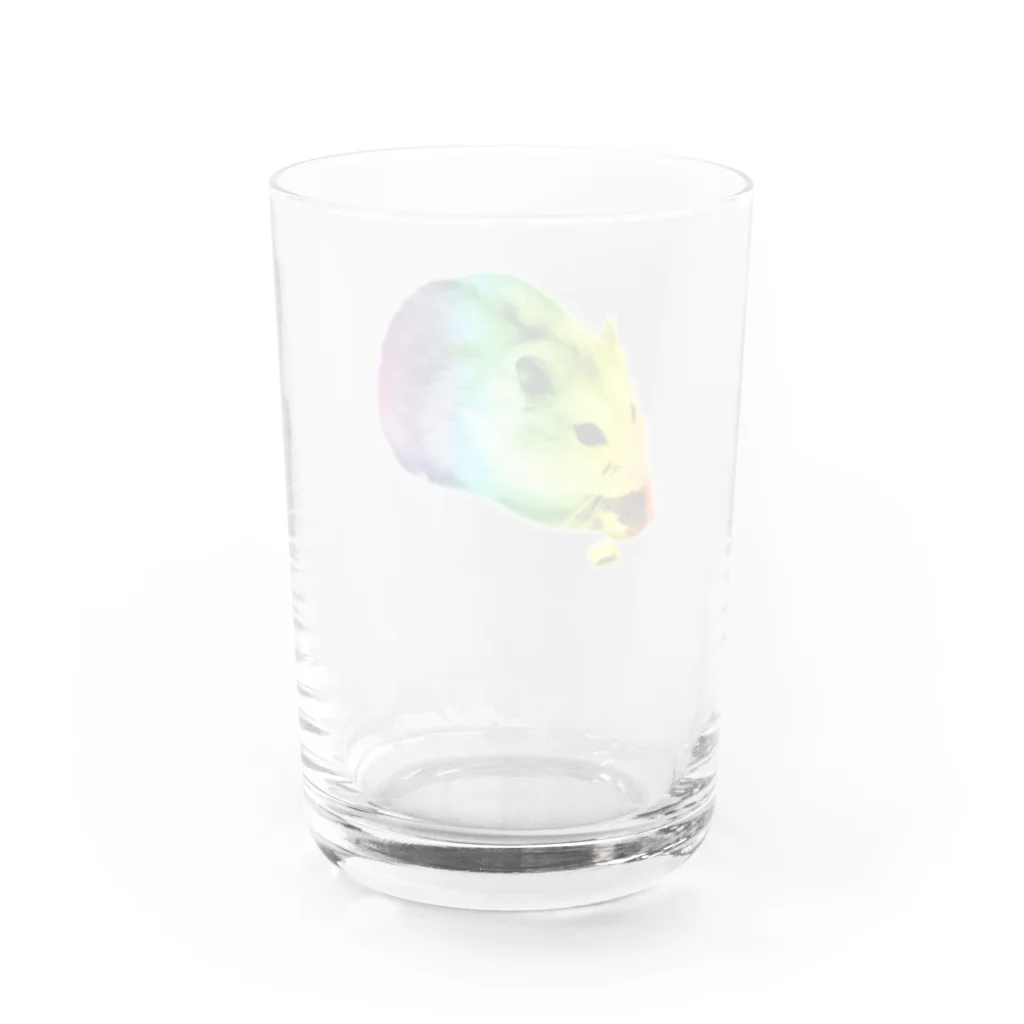 nooobuのレインボーはむすたー Water Glass :back