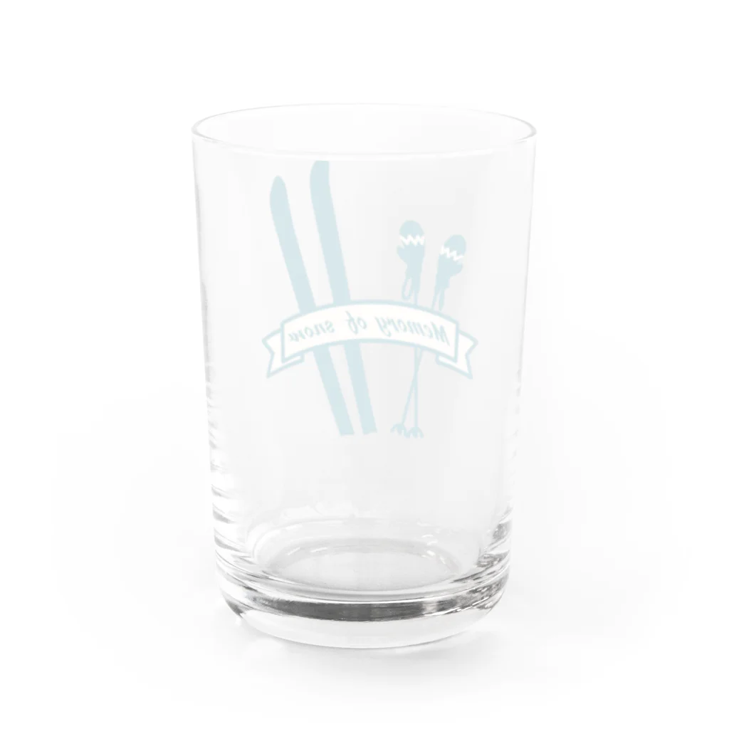 キッズモード某のレトロ スキー ロゴ シルエット Water Glass :back