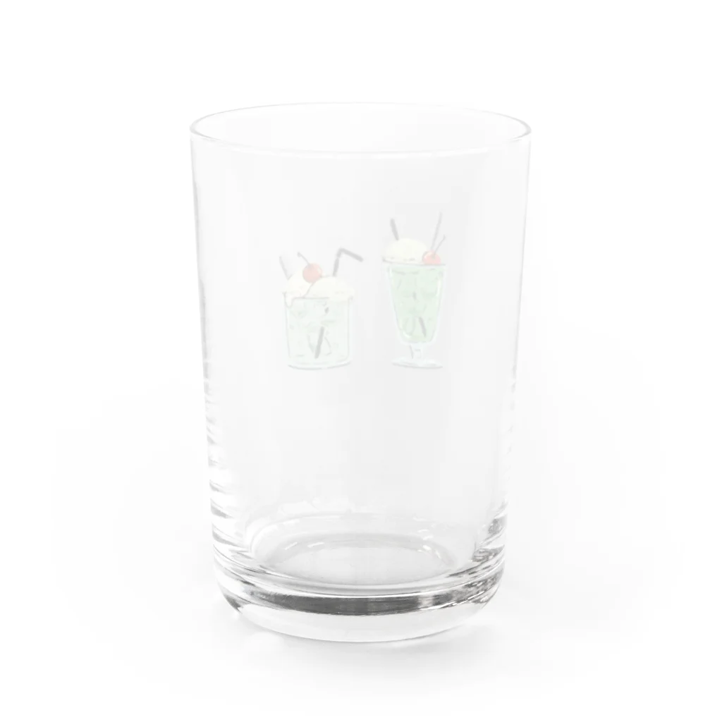 梨本のメロンクリームソーダ Water Glass :back