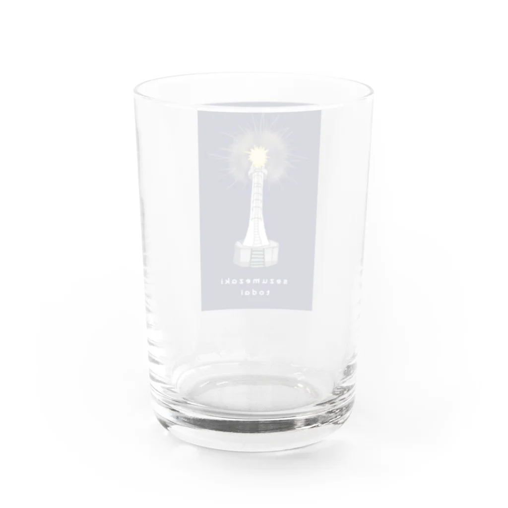 harueのきまぐれショップ。の瀬詰崎灯台(夜)グッズ Water Glass :back