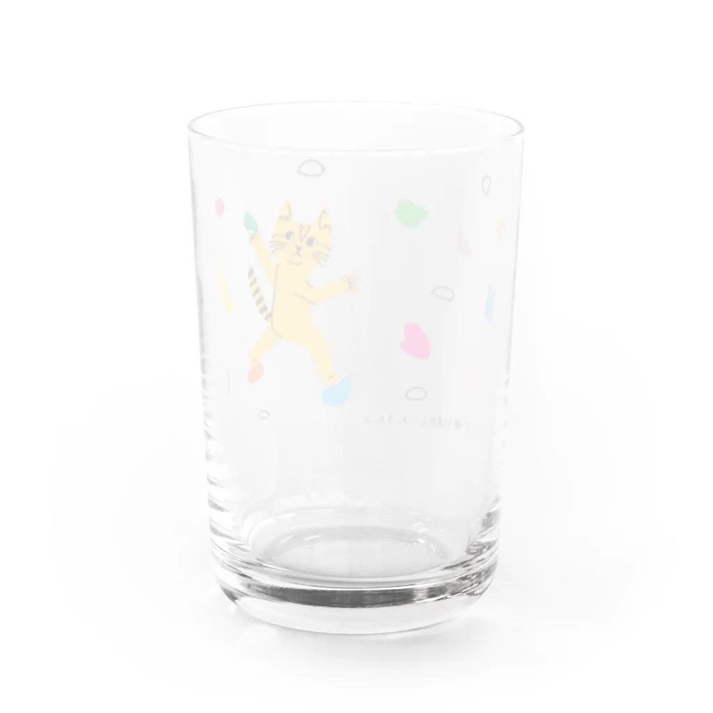 mapechiのトラネコしまお、壁をのぼる Water Glass :back