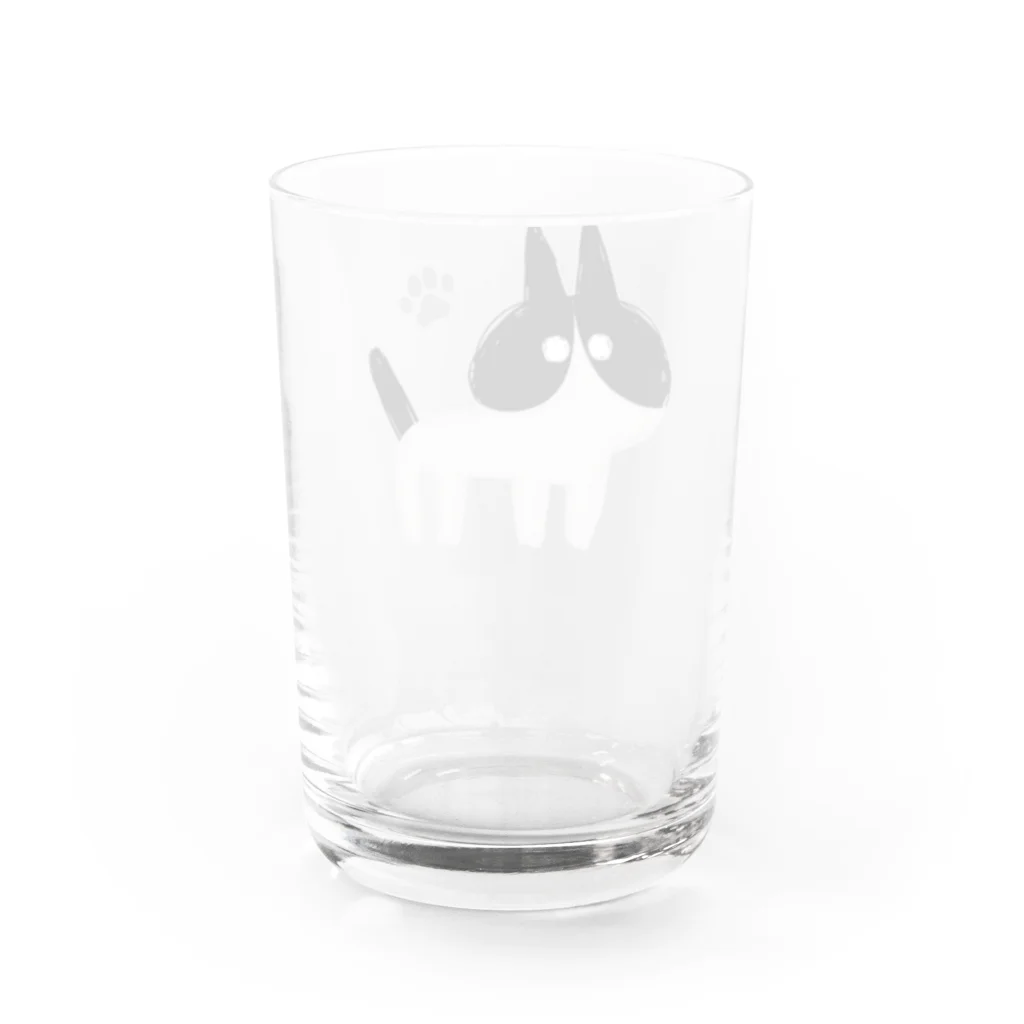 ツギハギ ニクの【GuchaNeko】黒白 Water Glass :back