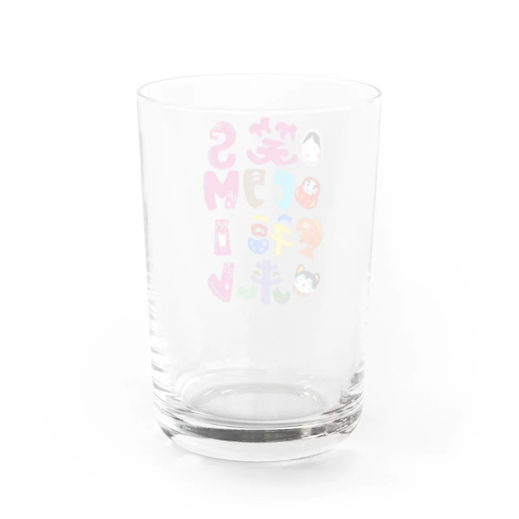 ORIちゃんの笑う門には福来る Water Glass :back