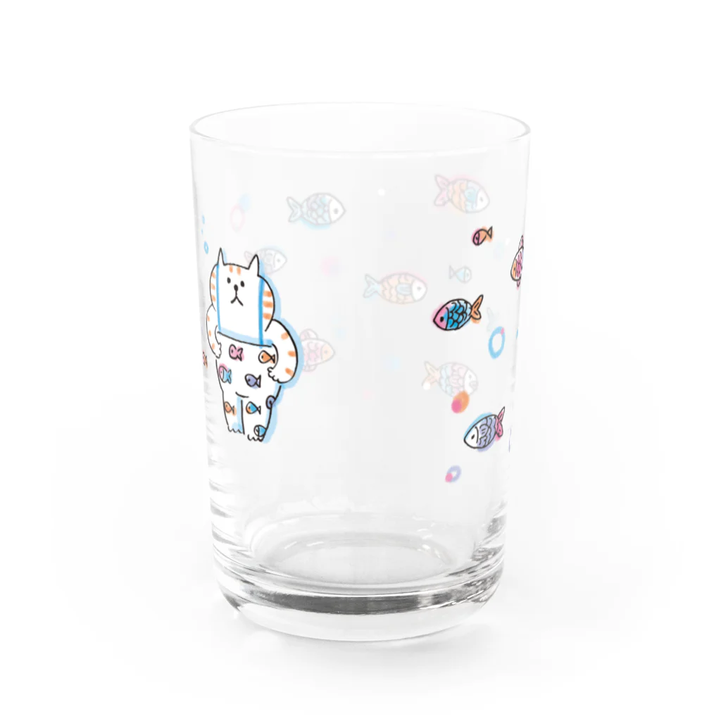 ごろごろにゃんすけのごろごろにゃんすけと魚たち Water Glass :back